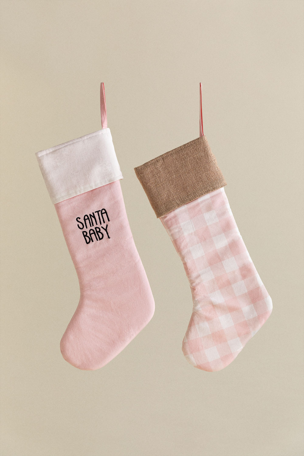 blush pink christmas stocking