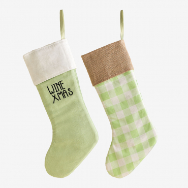 Pair Of Christmas Stockings Twinkle Green Mint - Sklum