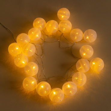 Decorative Garland Of White Led Lights (1.80 M - 4.50 M) Adda 20 Balls & Batteries - Sklum