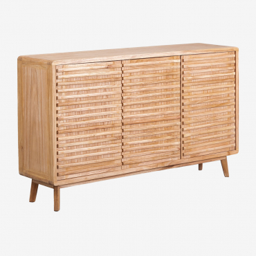 Wooden Sideboard Deleyna Brown Natural Wood - Sklum