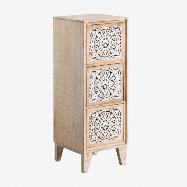 Mekel Mango Wood Chest Of Drawers Natural Wood - Sklum