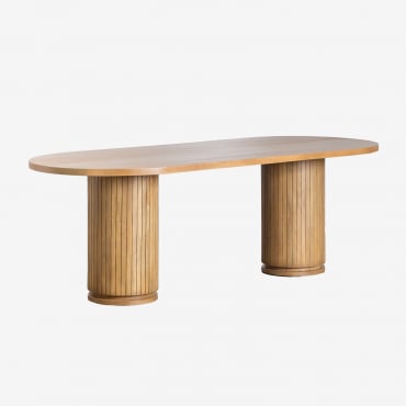 Analis Mango Wood Oval Dining Table 240 X 110 Cm - Sklum
