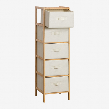 Nafan Bamboo Chest Of Drawers 5 Drawers - Sklum