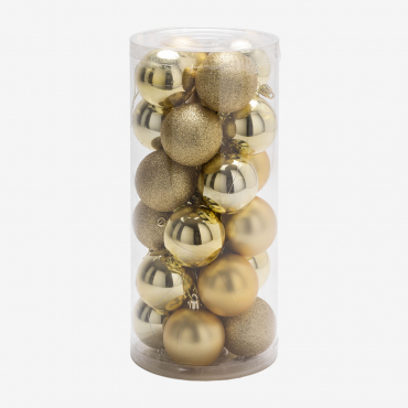 Set Of 24 Christmas Ornaments Deirec Golden - Sklum