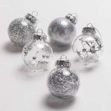 Set Of 30 Christmas Ornaments Suvy Grey Silver - Sklum