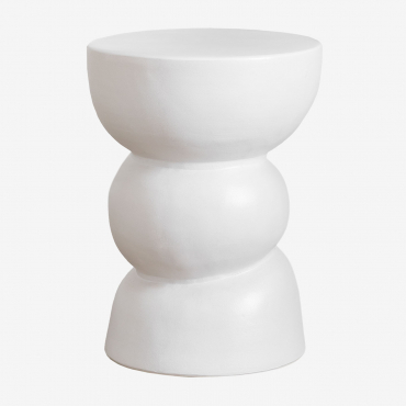 Round Auxiliary Ceramic Table Tiyi Off-white - Sklum