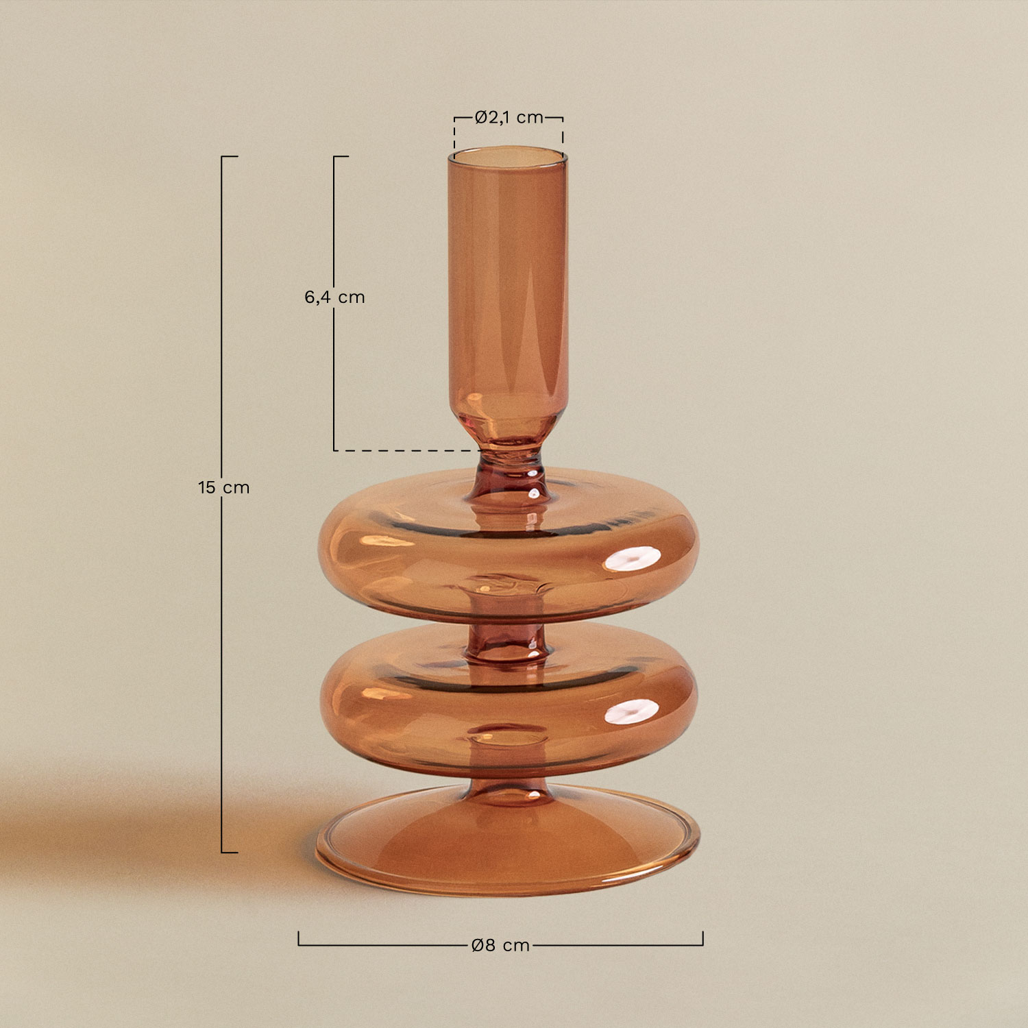 Glass Candle Holder Olmeto, MEASURES