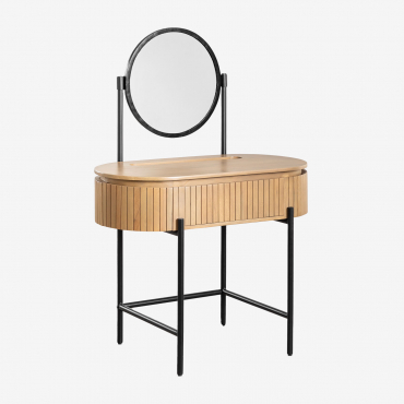 Analis Mango Wood Dressing Table Natural Wood - Sklum