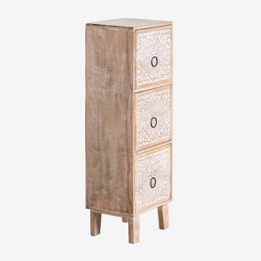 Baydan Mango Wood Chest Of Drawers Natural Wood - Sklum