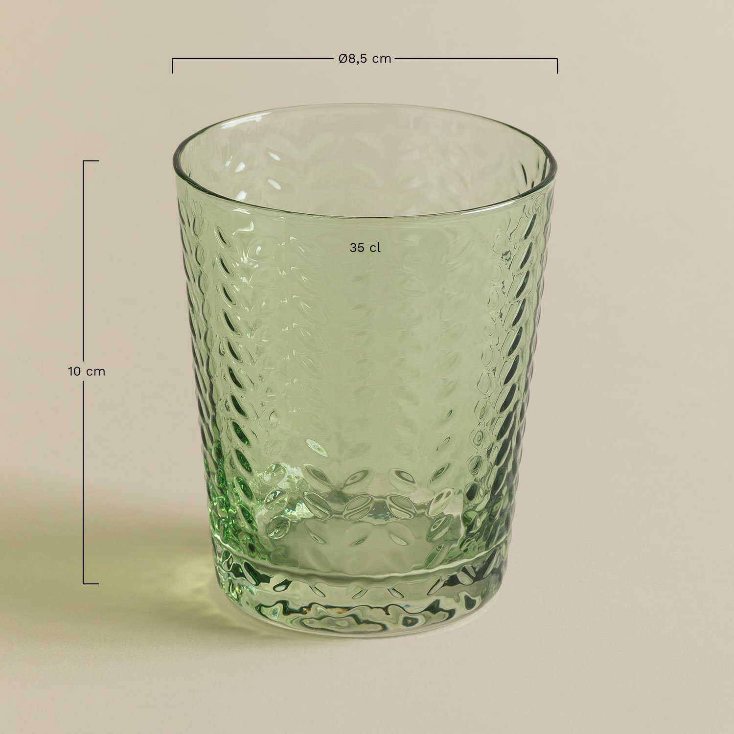 Set of 4 Glasses 35 cl Cristi, MEASURES