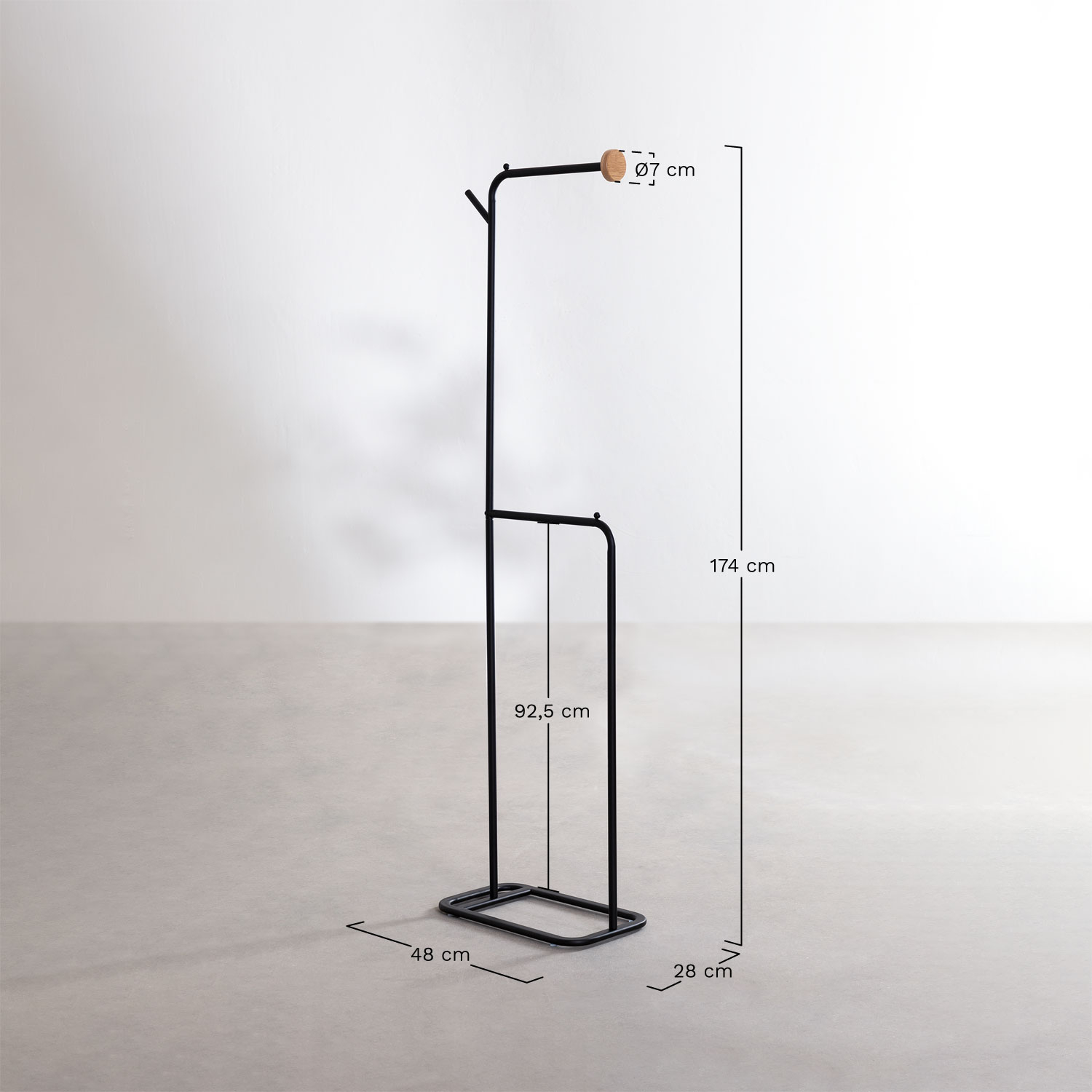 Einar standing coat rack, MEASURES