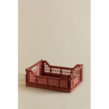 Doli Foldable And Stackable Plastic Box Terracota & 40 Cm - Sklum