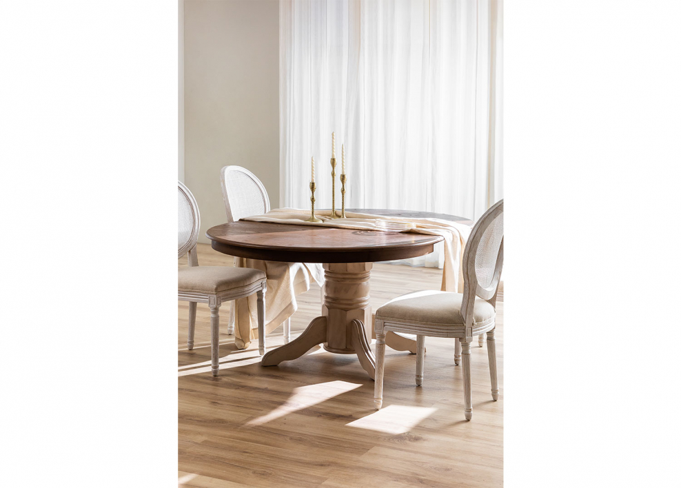 Oval extendable dining table 130-180x120 cm in Ektra wood