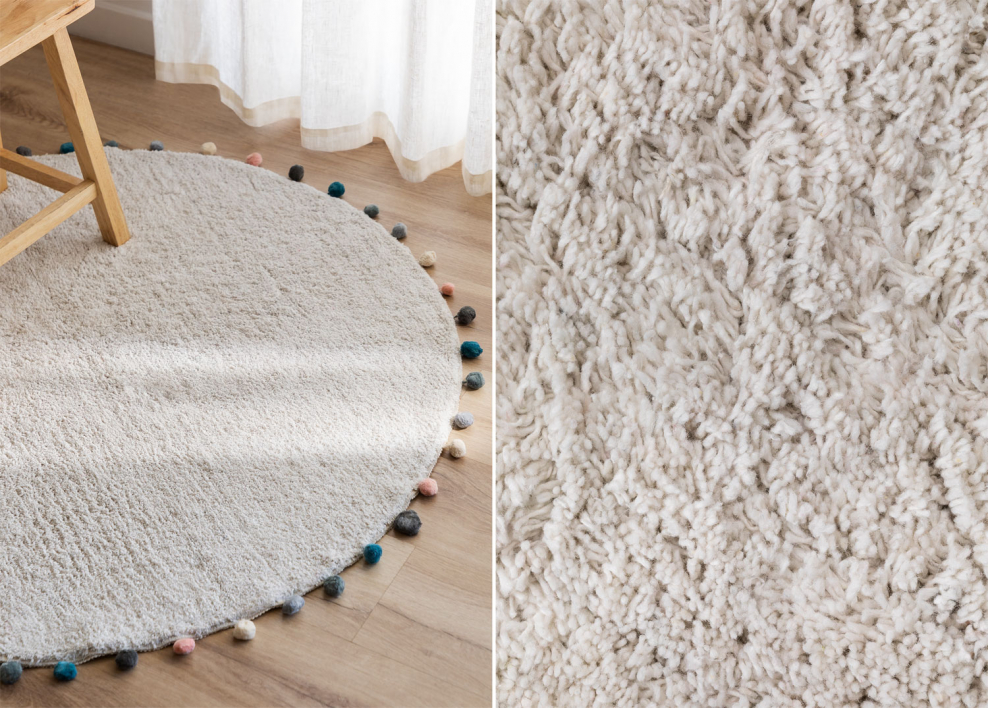 Round rug Ø125 cm in Cinder Kids cotton