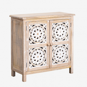Ardel Mango Wood Sideboard Vintage White Wood - Sklum