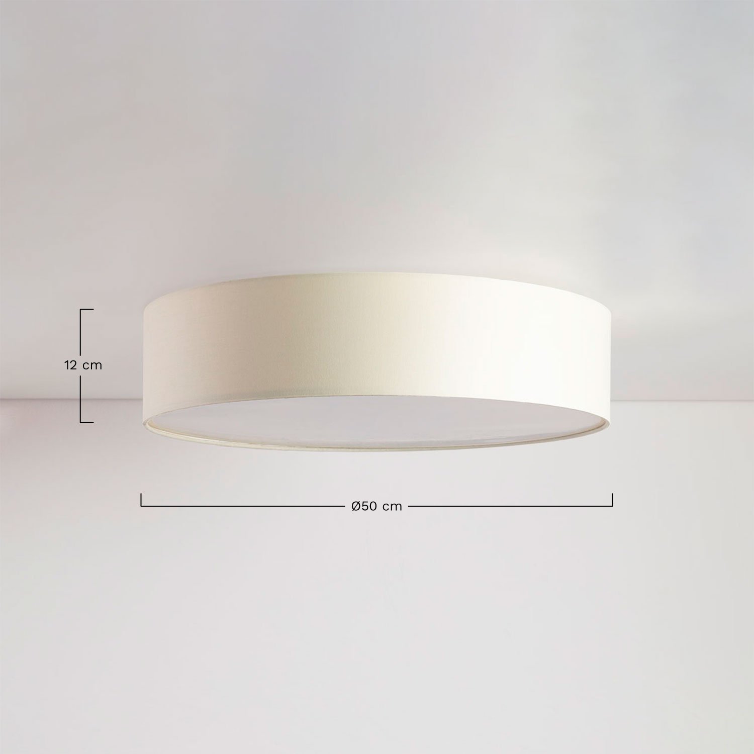 Godric fabric ceiling lamp Ø50 cm, MEASURES