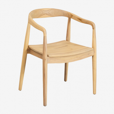 Alizee Teak Wood Dining Chair With Armrests Light Teak Wood - Sklum