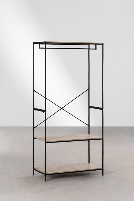 Open cabinet with shelves in wood and metal Baxter