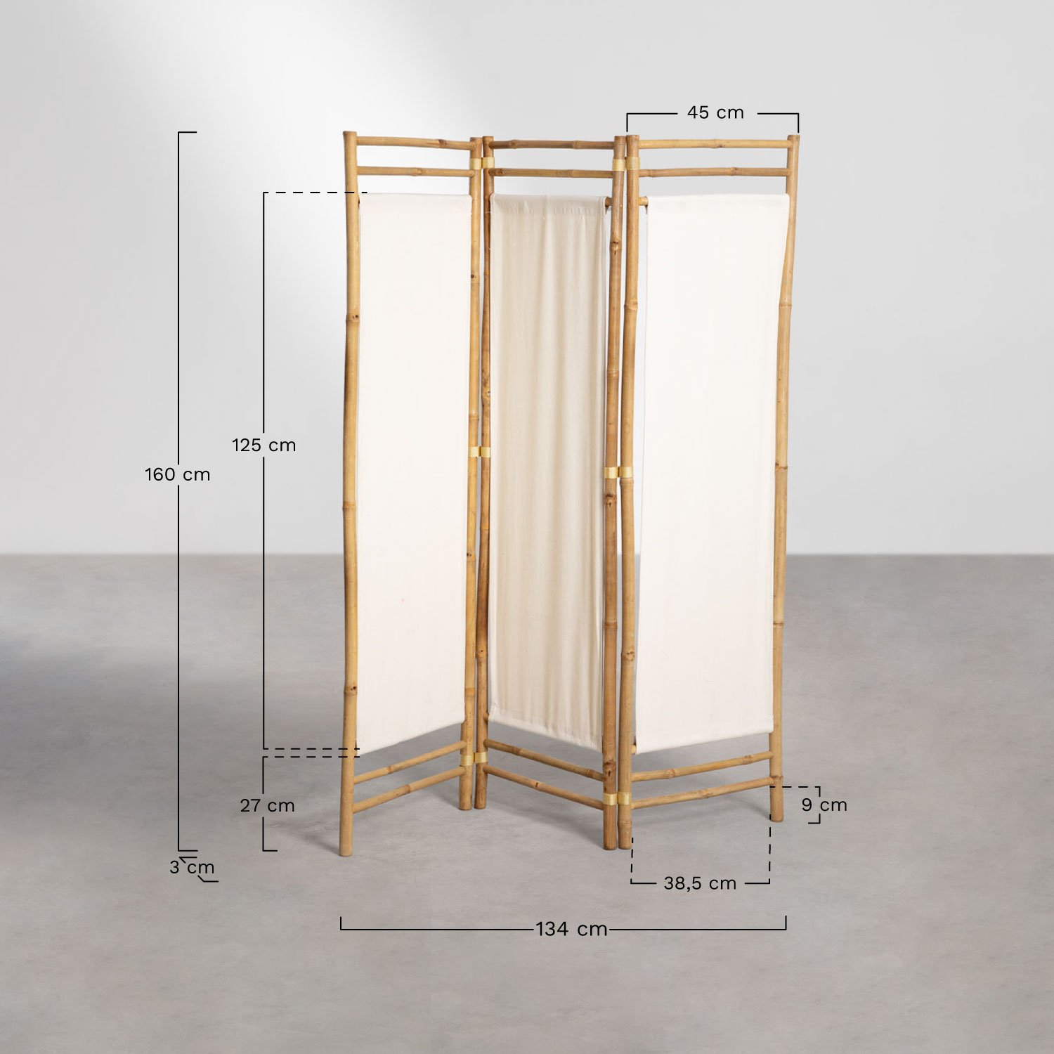 Alfred bamboo screen, MEASURES