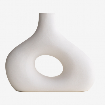 Sabel Ceramic Vase White - Sklum
