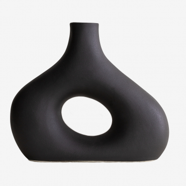 Sabel Ceramic Vase Matte Black - Sklum