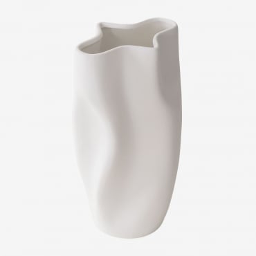 Vase In Varteni Ceramic White - Sklum