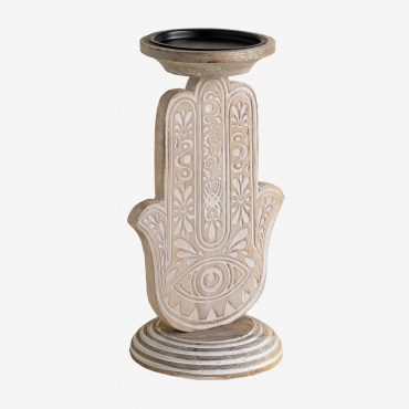 Diorone Mango Wood Candlestick ↑25 Cm - Sklum