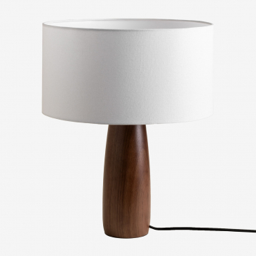 Caitlin Wooden Table Lamp Brown Dark Brown Wood - Sklum