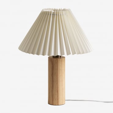 Gaines Rubber Wood Table Lamp Ø30 Cm - Sklum