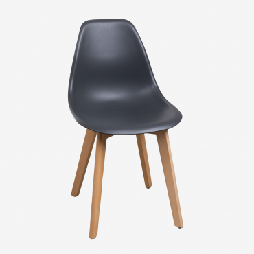 Scand Nordic Polypropylene And Beech Wood Dining Chair Dark Grey - Sklum