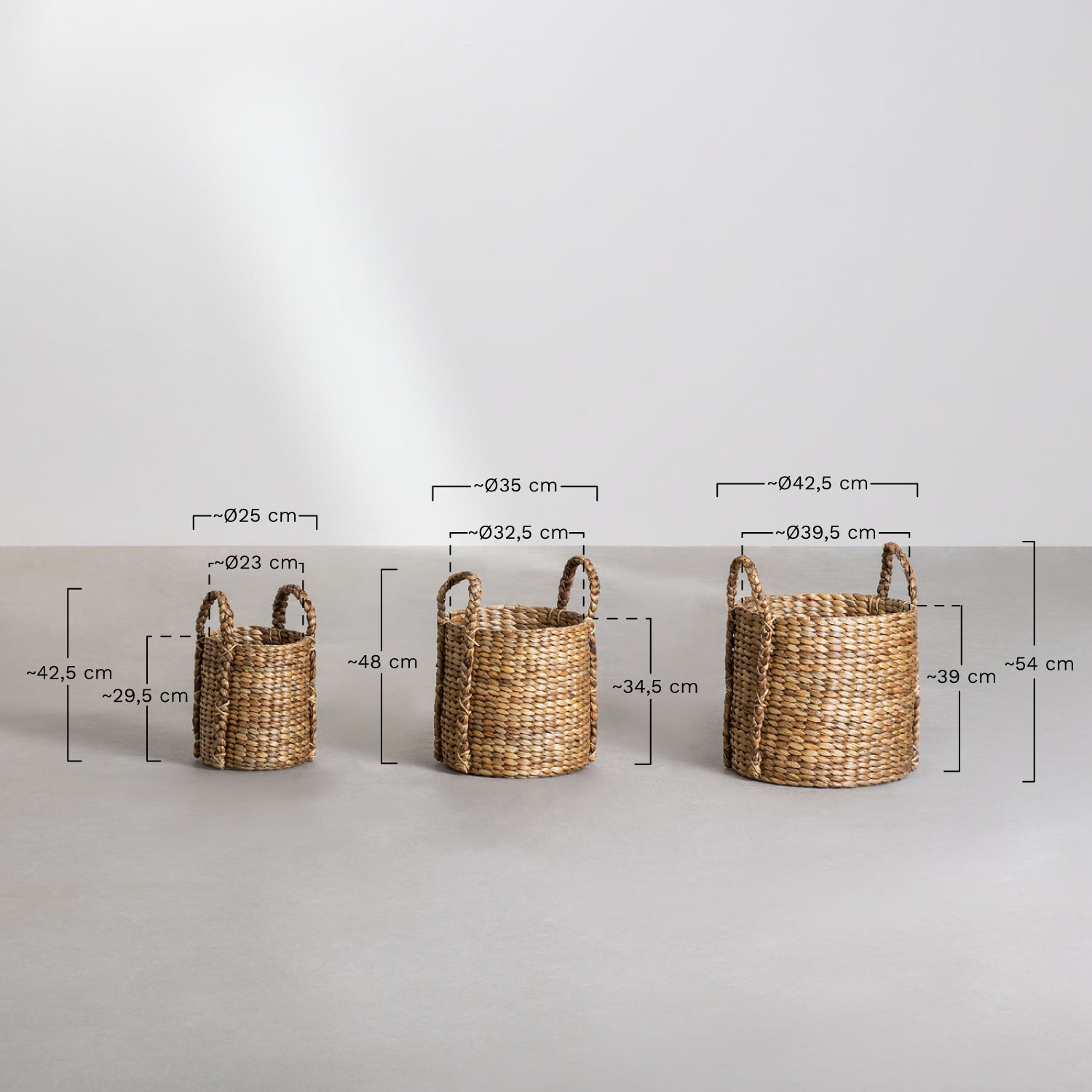 Set of 3 Baskets Coyider, MEASURES