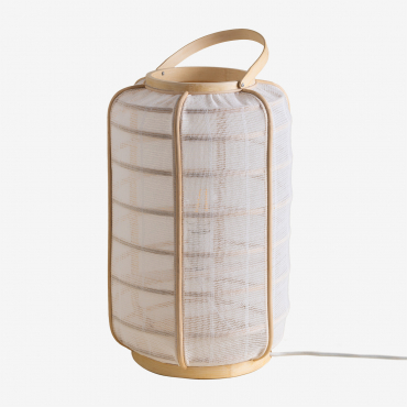 Mikayla Bamboo And Cotton Table Lamp White - Sklum