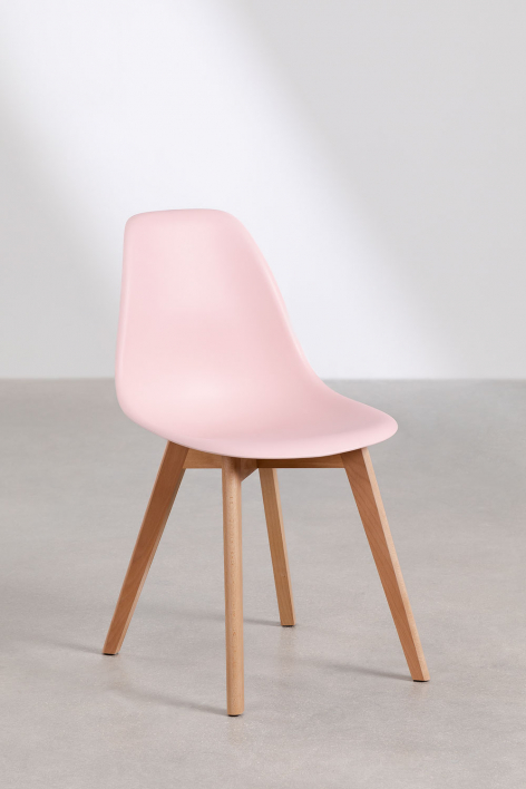Pack of 2 dining chairs in polypropylene and beech wood Scand Nordic - Cotton Candy Rose