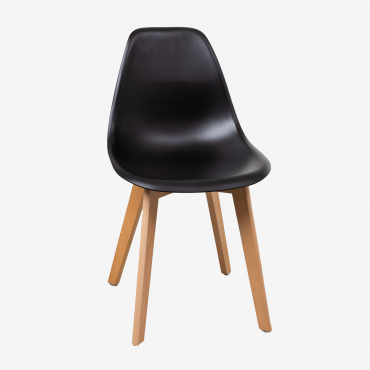 Pack Of 4 Dining Chairs Scand Nordic Black - Sklum