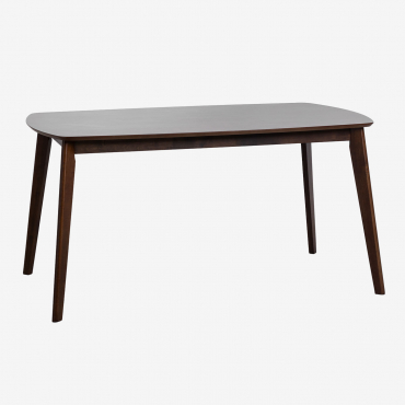 Rectangular Wooden Dining Table (150x90 Cm) Elba Dark Brown Wood - Sklum