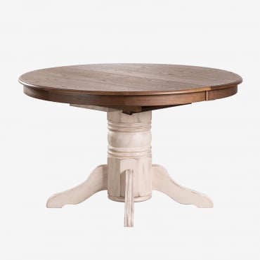 Oval Wooden Extendable Dining Table Ektra (128-178x120 Cm) Elm Brown - Sklum