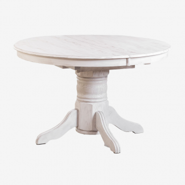 Oval Wooden Extendable Dining Table Ektra (128-178x120 Cm) White Wood - Sklum
