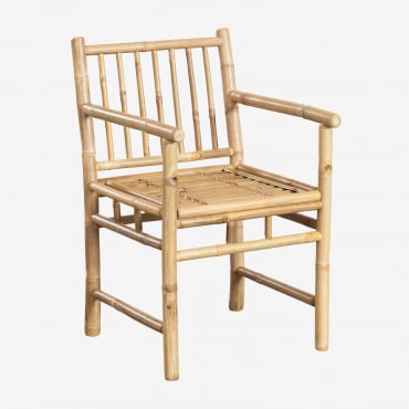 Senia Bamboo Dining Chair With Armrests Bamboo & No Cushion - Sklum
