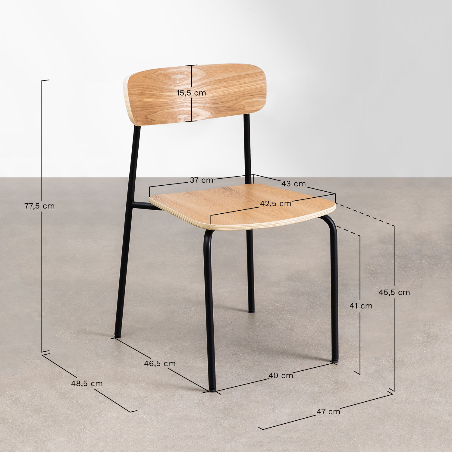 Wilpier stackable wooden dining chair SKLUM