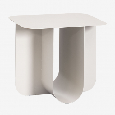 Rectangular Steel Side Table (40x45 Cm) Norman Gardenia White - Sklum