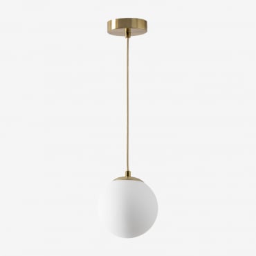 Ceiling Lamp Ø12 Cm In Iron With Uvol Glass Ball Golden - Sklum