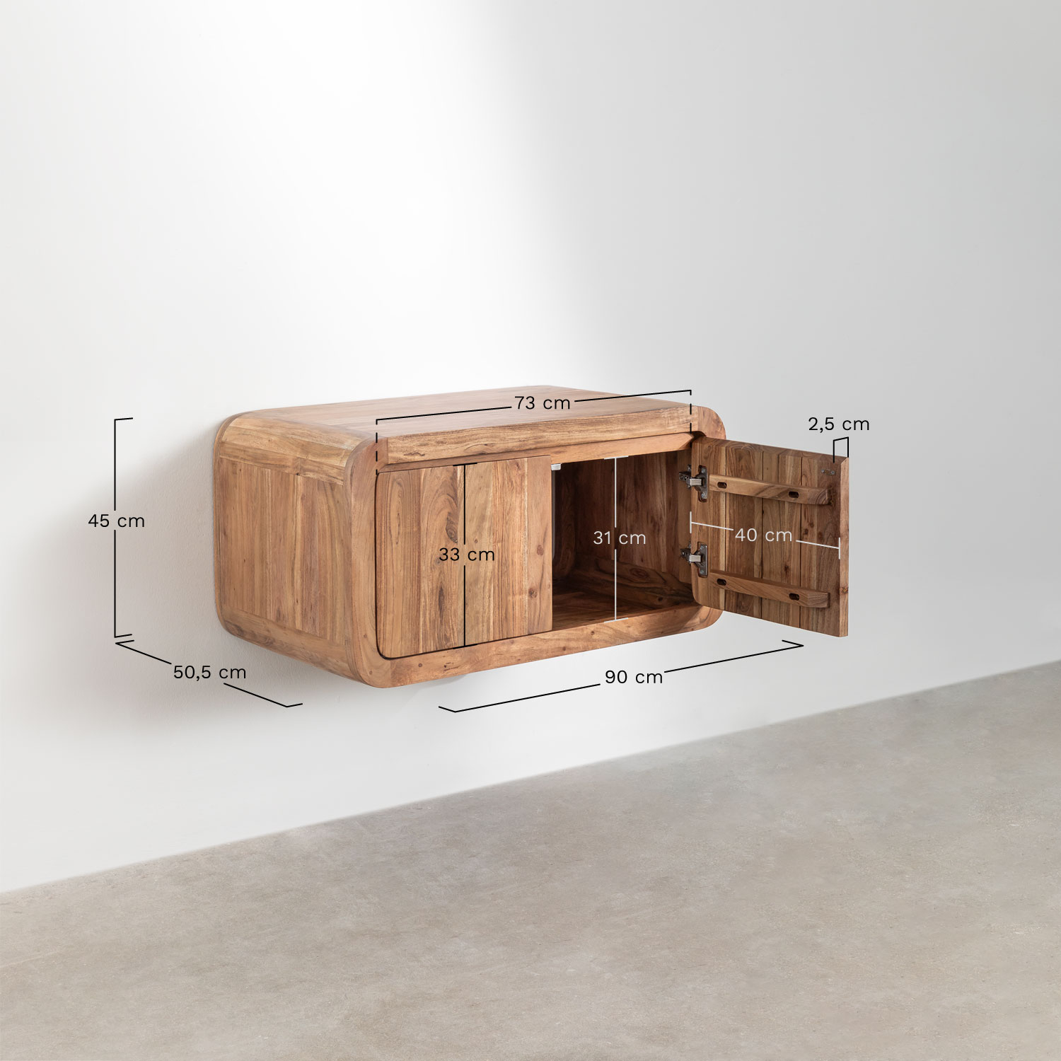 Vacry acacia wood suspended bathroom SKLUM