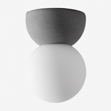 Bublik Cement Ceiling Light With Crystal Ball Grey Anthracite - Sklum