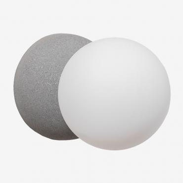 Bublik Cement Wall Sconce With Crystal Ball Grey Anthracite - Sklum