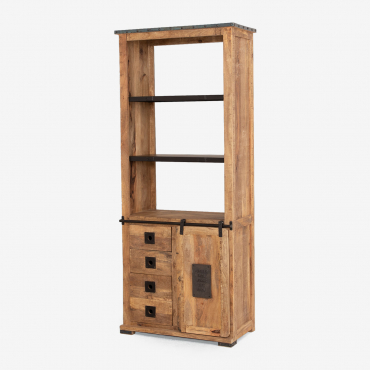 Uain Mango Wood Cupboard With Four Drawers Mango Wood - Sklum