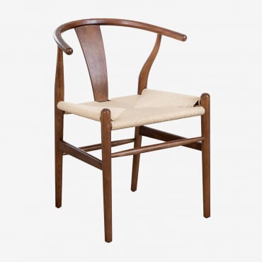 Uish Edition Dining Chair Dark Brown Wood - Sklum