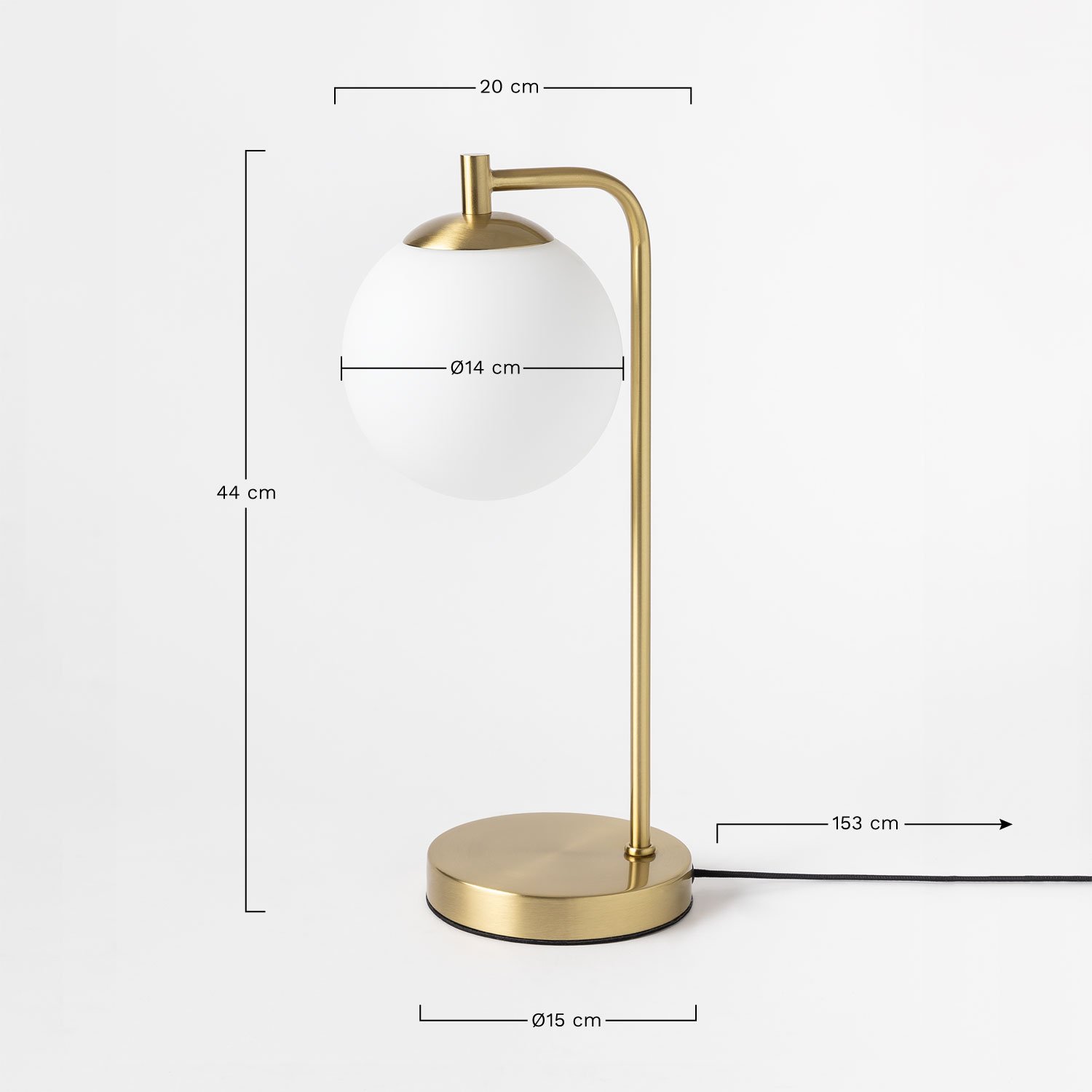Table Lamp with Crystal Ball Uvol, MEASURES