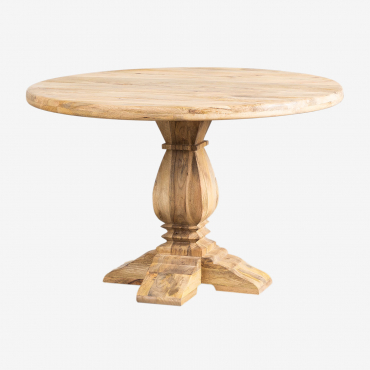 Rusbby Round Mango Wood Dining Table Ø120 Cm - Sklum