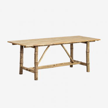Rectangular Bamboo Garden Table Senia 200 X 80 Cm - Sklum