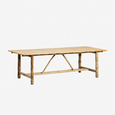 Rectangular Bamboo Garden Table Senia 250 X 100 Cm - Sklum